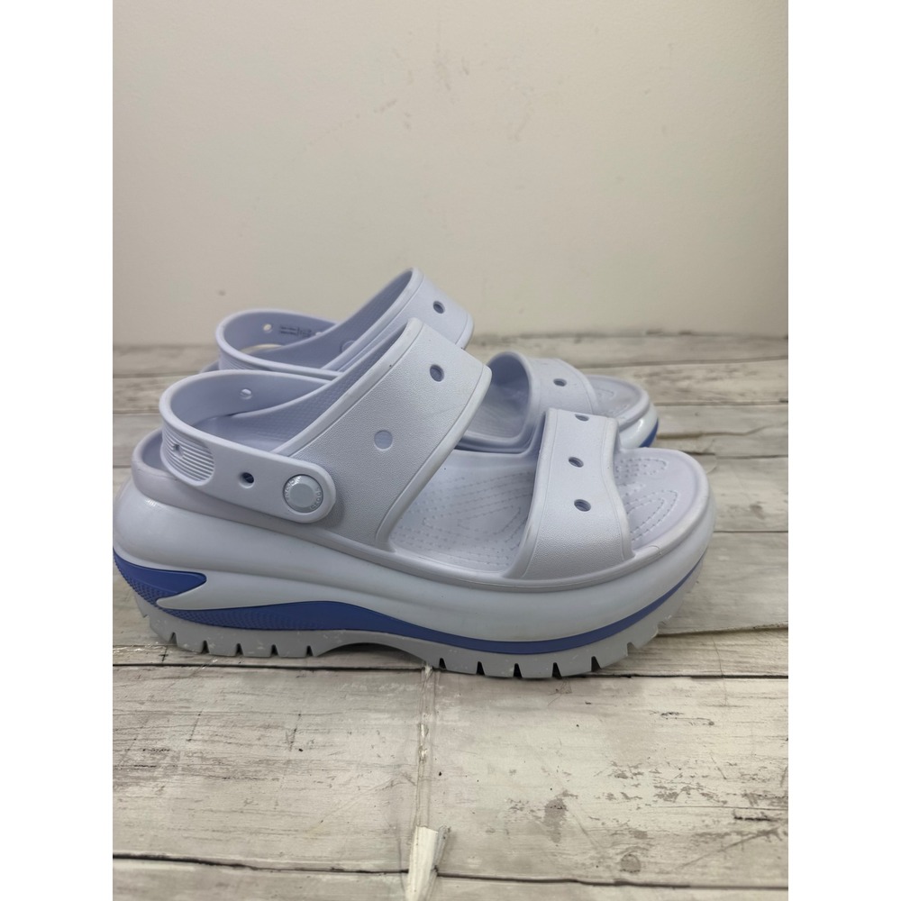 Crocs Mega Crush Sandal Lavender Blue Platform Lug Sole 207989 Womens 9 Mens 7